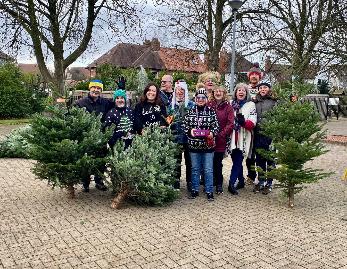 Volunteers and Christmas Trees